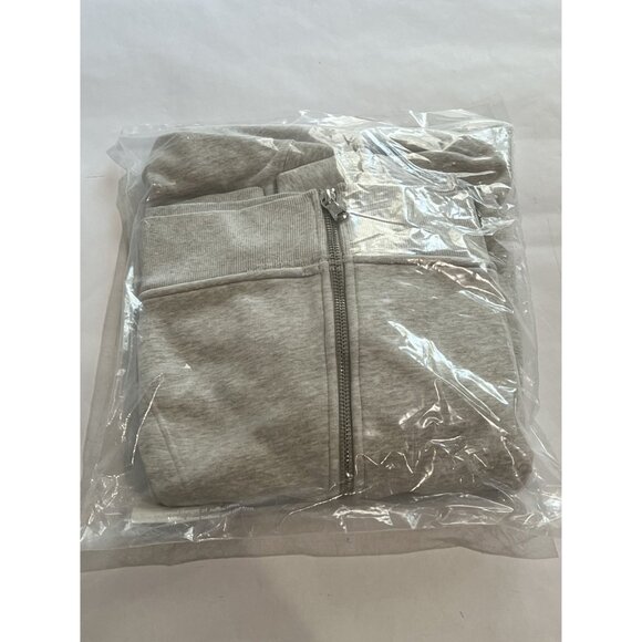 About Blank Zev Zip Hoodie in Grey Marl Epsom Green - Picture 6 of 6